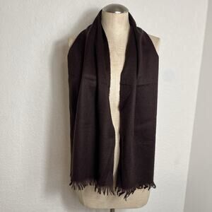 Rally Klad Brown Rectangular Scarf Made In Scotland Cashmere And Wool Blend